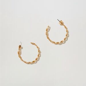 MANGO 24K link hoop earrings
